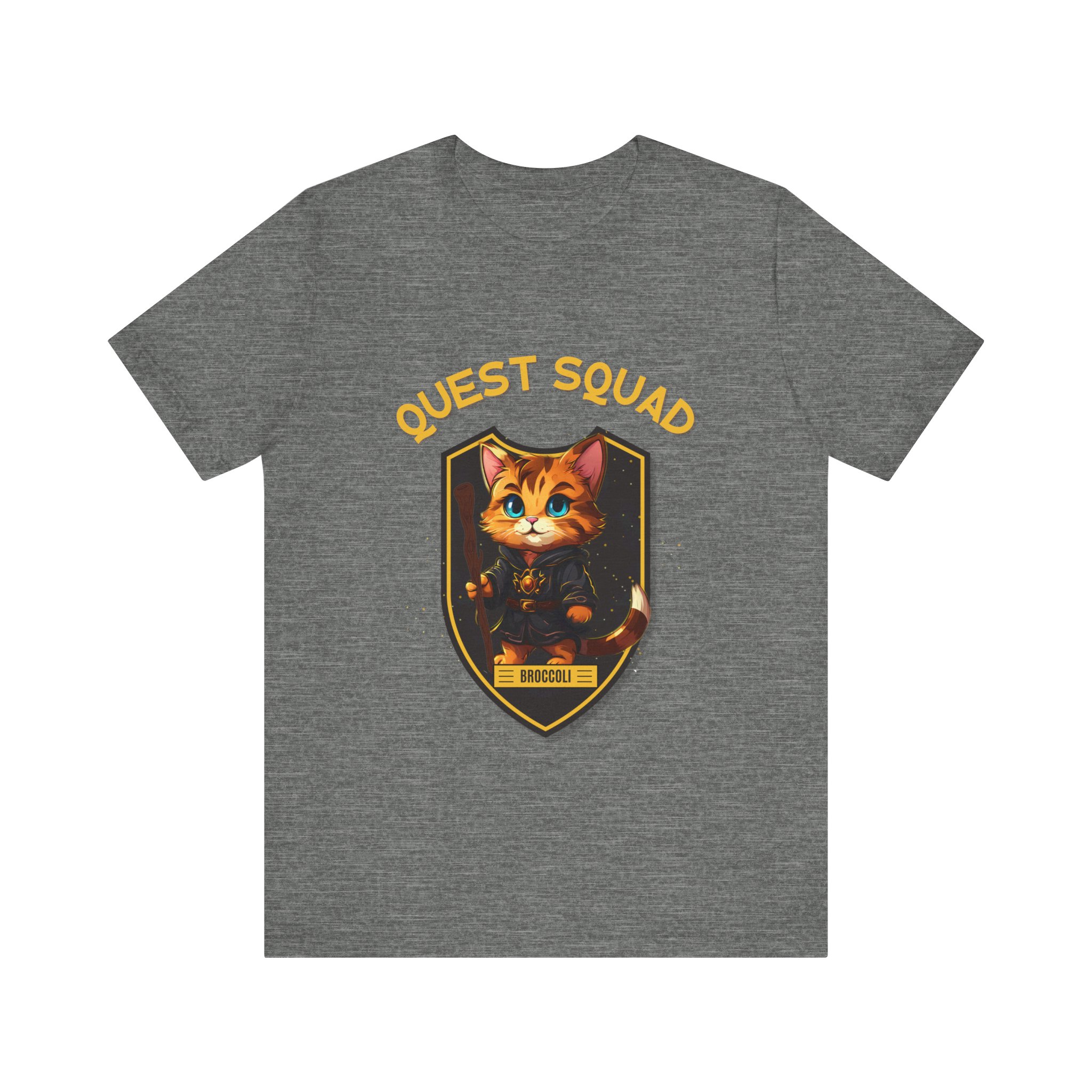 Quest Squad Broccoli Tee - Unisex Graphic T-Shirt, Cute Cat Shirt, Reader Gift, Fourth Wing Enthusiast Apparel, Fun Casual Wear
