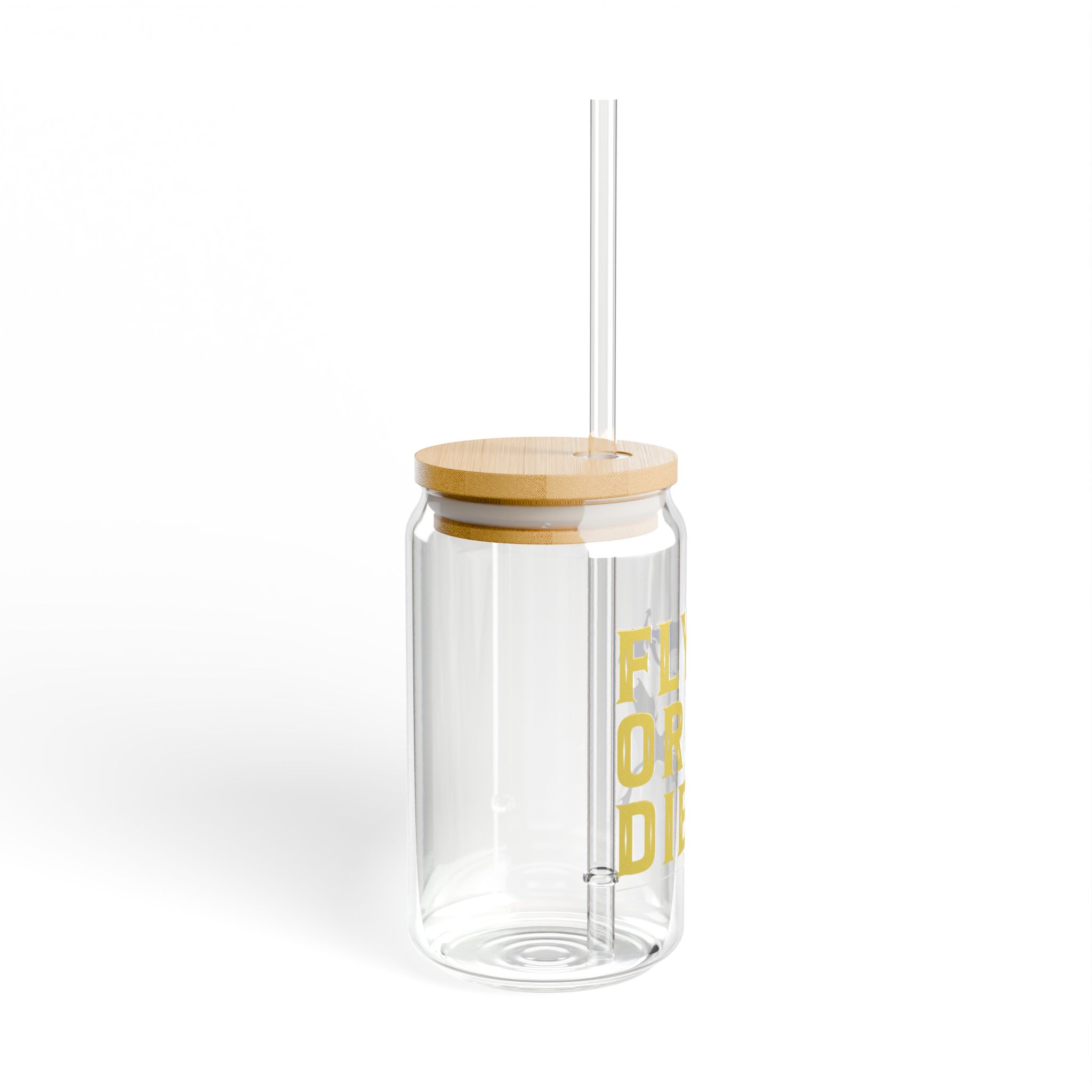 Fourth Wing Inspired Glass – Fly or Die Soda Can Glass with Bamboo Lid and Straw for Book Lovers - Image 2