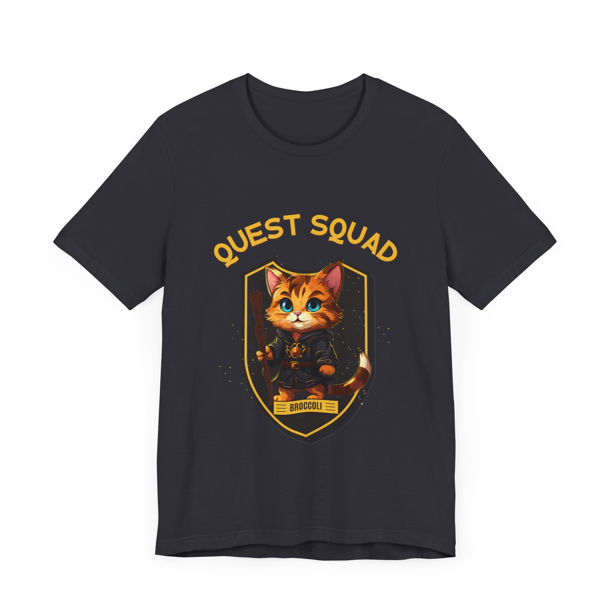 Quest Squad Broccoli Tee - Unisex Graphic T-Shirt, Cute Cat Shirt, Reader Gift, Fourth Wing Enthusiast Apparel, Fun Casual Wear - Image 15