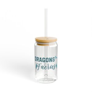 Dragons and Fairies Sipper Glass, 16oz