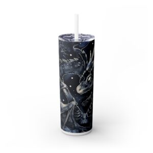 Dragon Bookish Romantasy Skinny Tumbler, 20oz with Straw, Fourth Wing Inspired, Fantasy Drinkware, Book Lover Gift, Geeky Cup, Novelty
