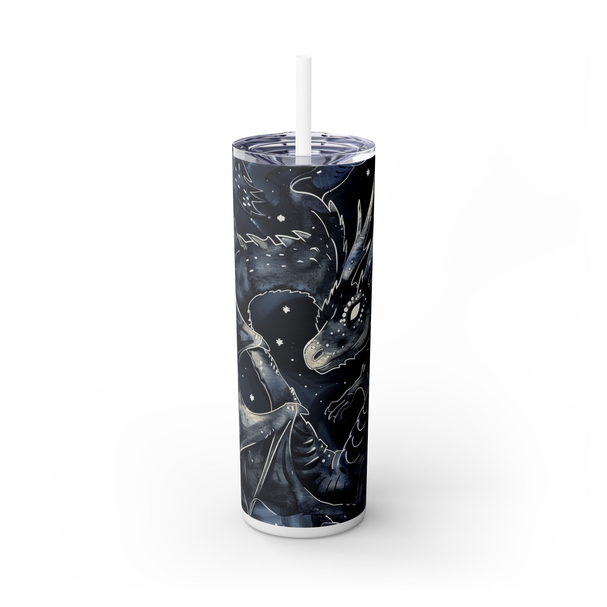 Dragon Bookish Romantasy Skinny Tumbler, 20oz with Straw, Fourth Wing Inspired, Fantasy Drinkware, Book Lover Gift, Geeky Cup, Novelty