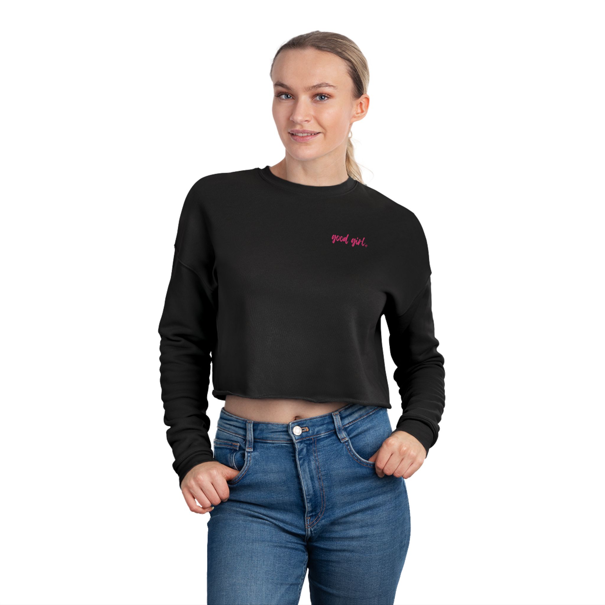 Romance Reader's Good Girl Stylish Women's Cropped Sweatshirt - Image 4