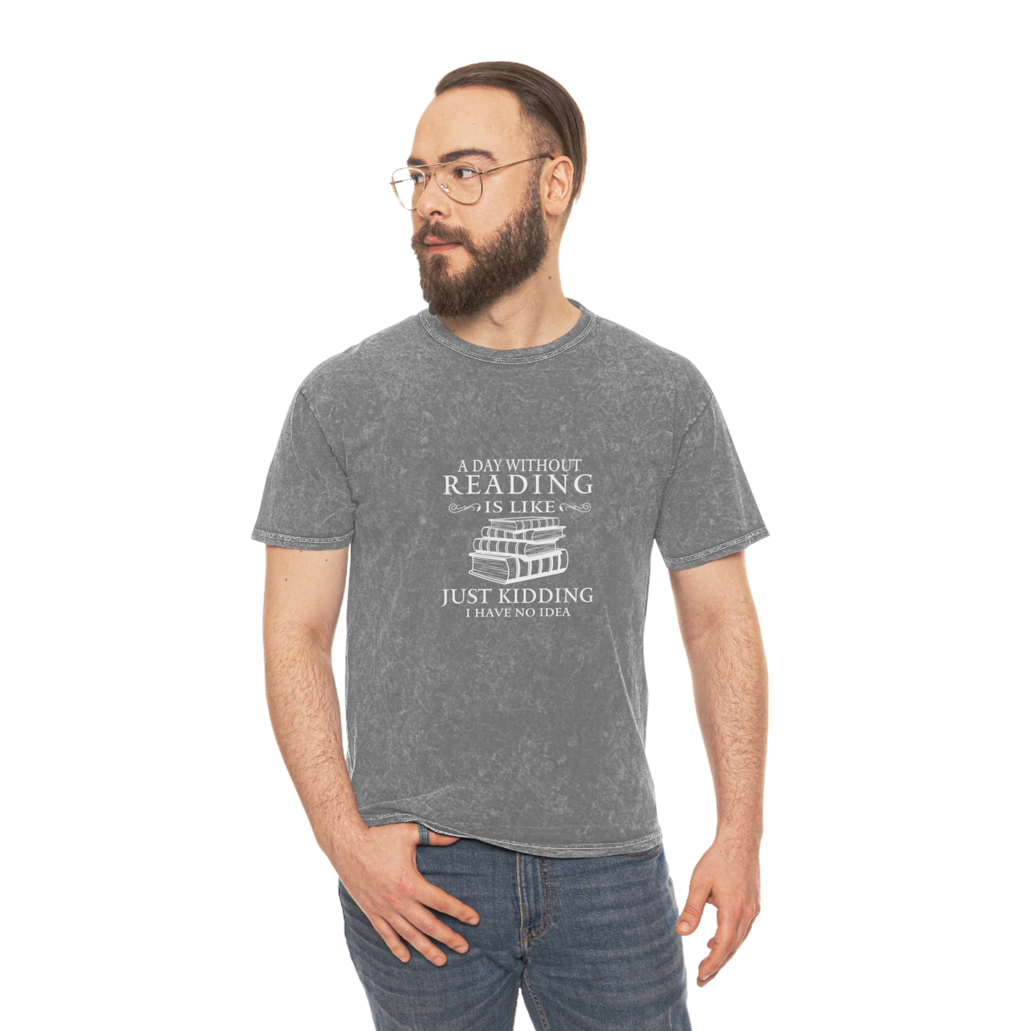 Book Lover's Mineral Wash T-Shirt, Perfect for Readers, Funny Gift Idea, Literature Lover Tee, Comfortable Casual Wear, Great for Birthdays, - Image 3