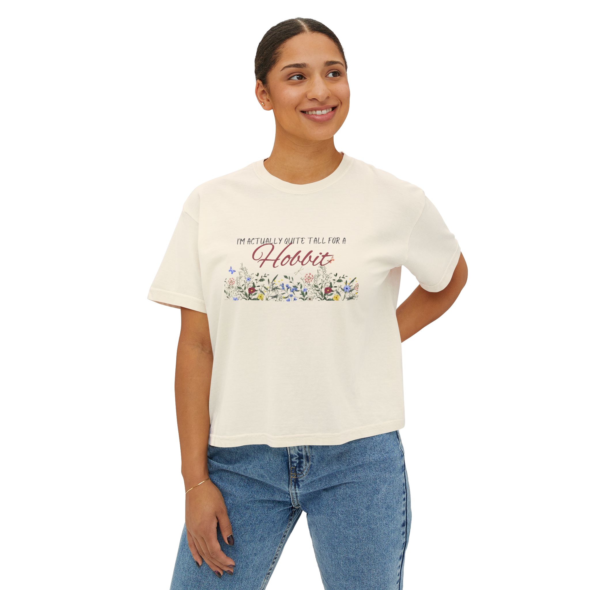 I'm Actually Quite Tall for a Hobbit - Women's Boxy Tee - Lord of the Rings - Hobbits - LOTR - Bookish Vibes - - Image 3