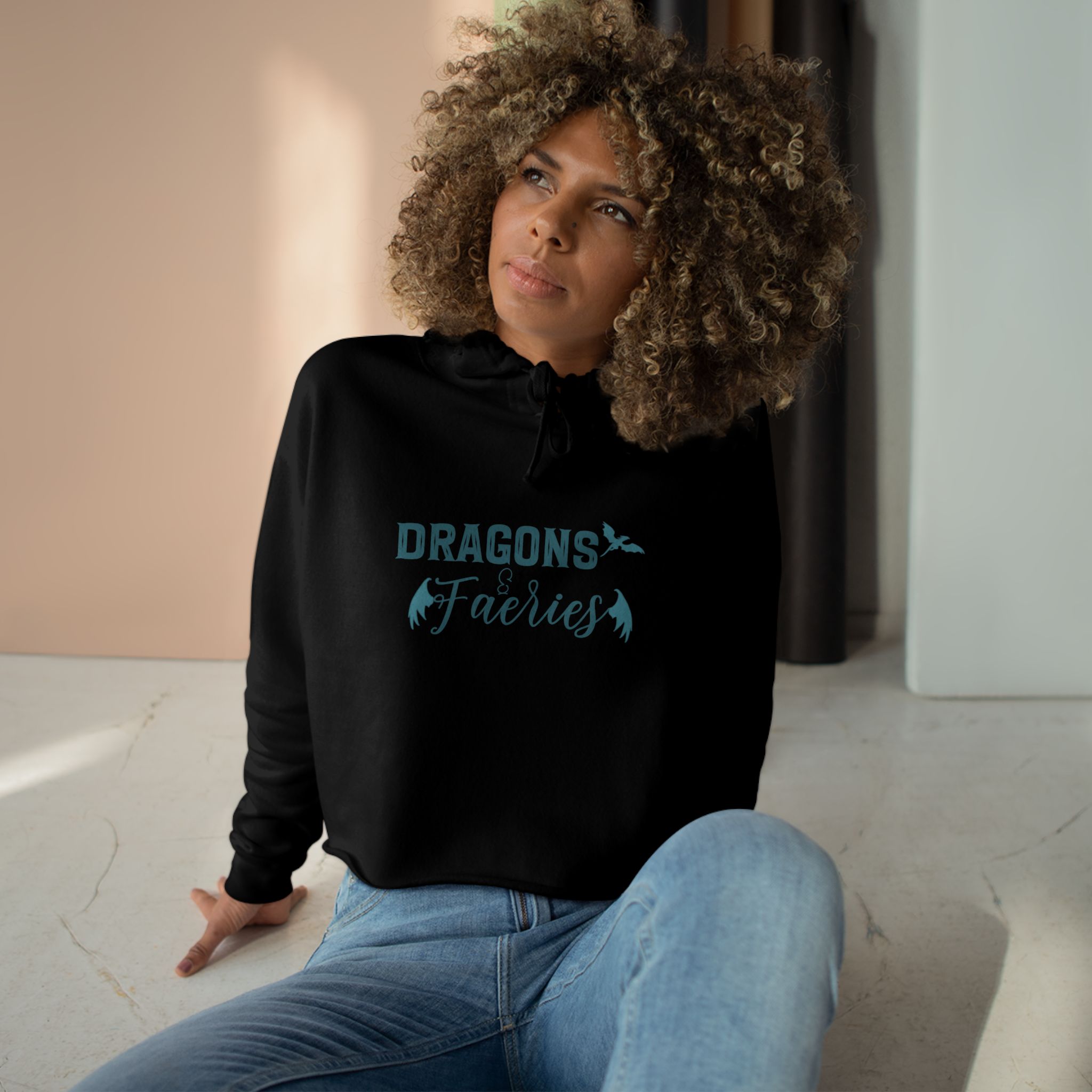 Dragons and Faeries Crop Hoodie - Image 6