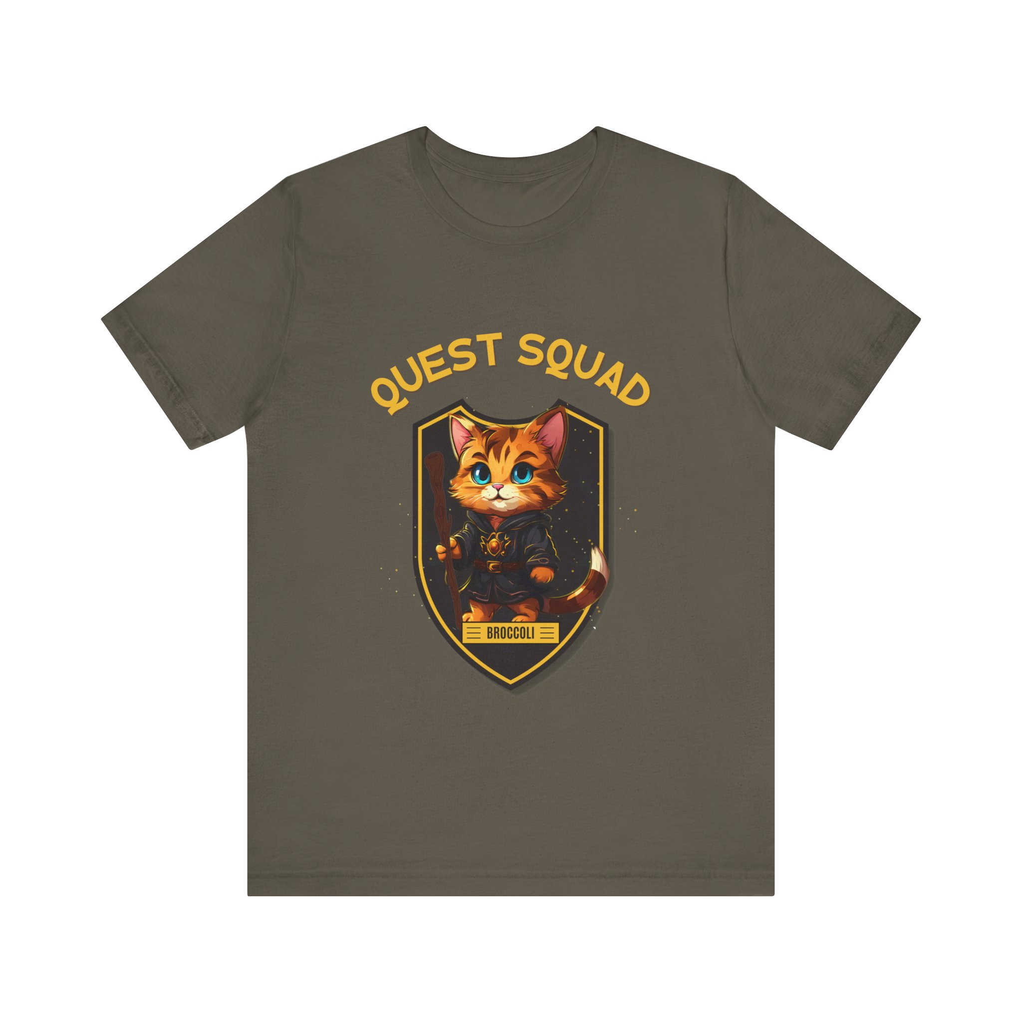 Quest Squad Broccoli Tee - Unisex Graphic T-Shirt, Cute Cat Shirt, Reader Gift, Fourth Wing Enthusiast Apparel, Fun Casual Wear - Image 9