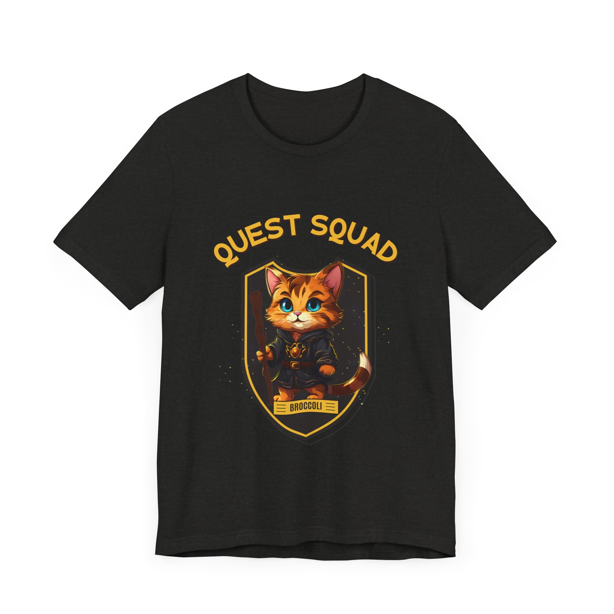 Quest Squad Broccoli Tee - Unisex Graphic T-Shirt, Cute Cat Shirt, Reader Gift, Fourth Wing Enthusiast Apparel, Fun Casual Wear - Image 7