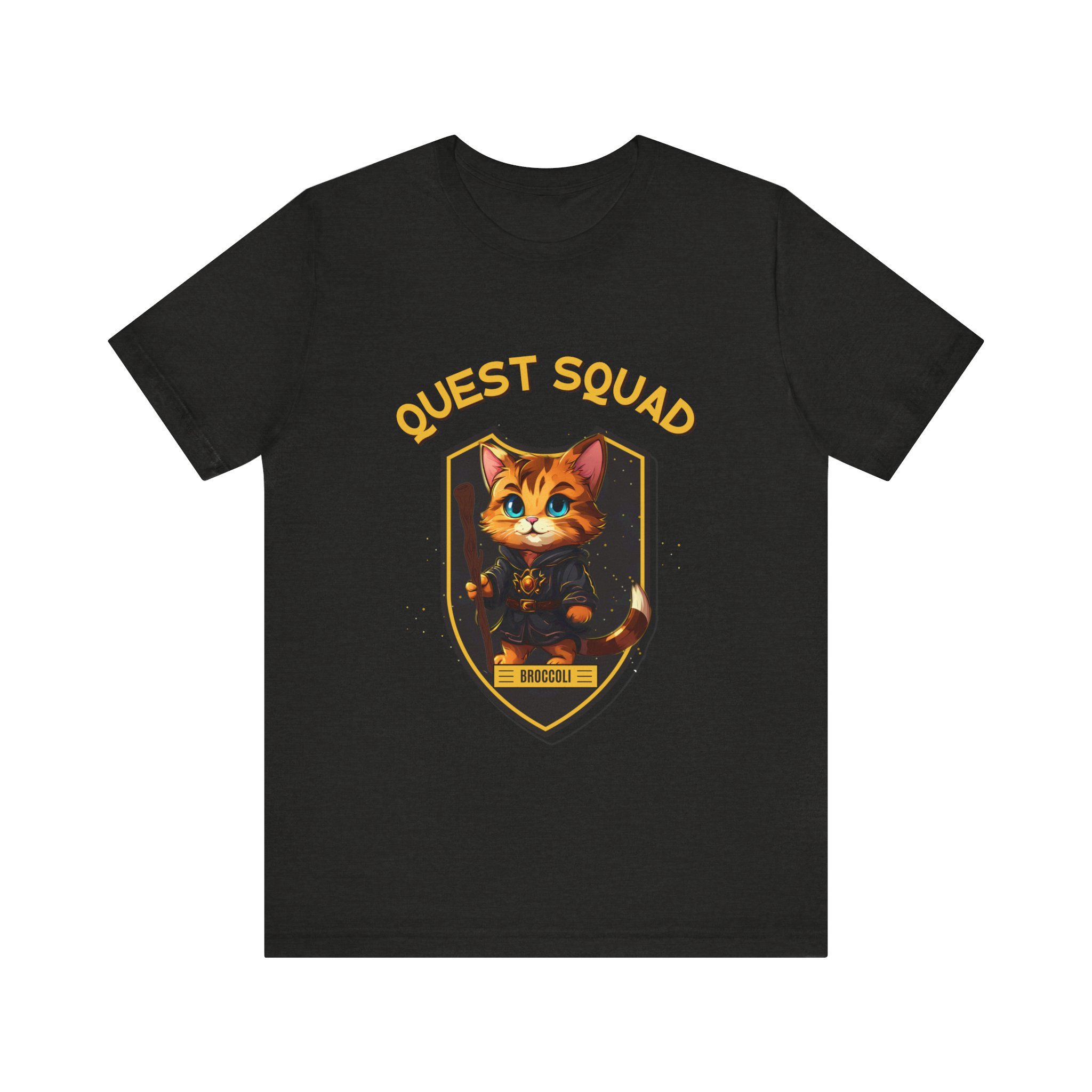 Quest Squad Broccoli Tee - Unisex Graphic T-Shirt, Cute Cat Shirt, Reader Gift, Fourth Wing Enthusiast Apparel, Fun Casual Wear - Image 5