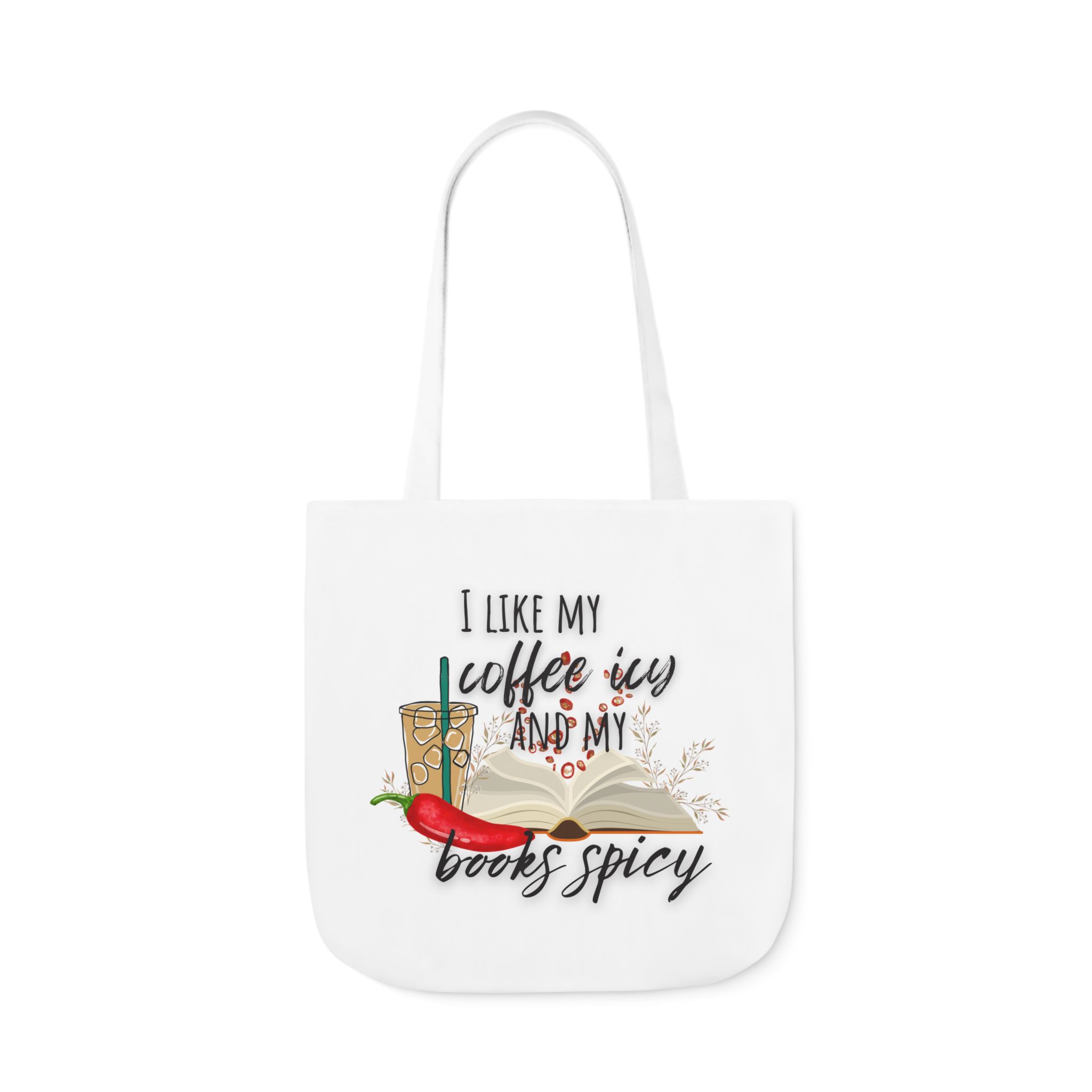 I like my Coffee Icy and Books Spicy White Canvas Tote Bag - Image 9