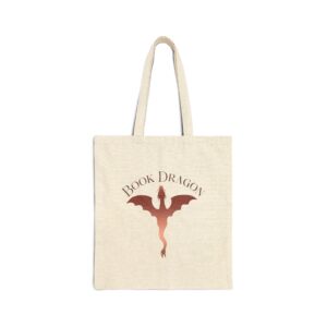 Book Dragon Canvas Tote Bag, Book Lover Bag, Bookish Romantasy Bag, Bookish Bag