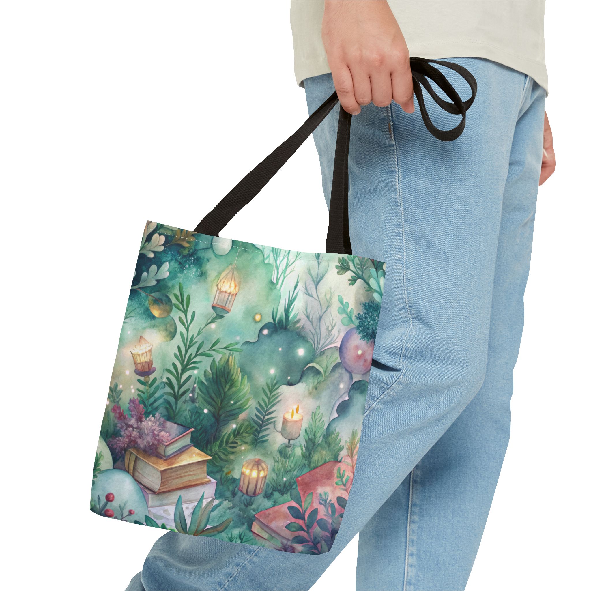 Bookish Tote Bag, Book Lover Bag, Fairy Garden, - Image 3