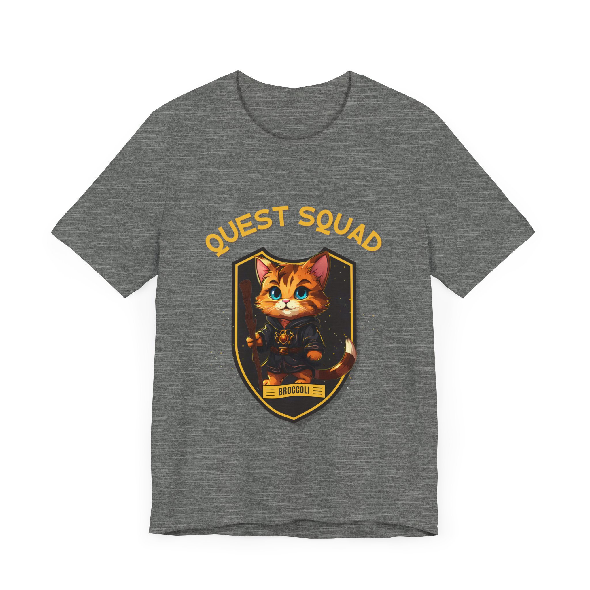 Quest Squad Broccoli Tee - Unisex Graphic T-Shirt, Cute Cat Shirt, Reader Gift, Fourth Wing Enthusiast Apparel, Fun Casual Wear - Image 3