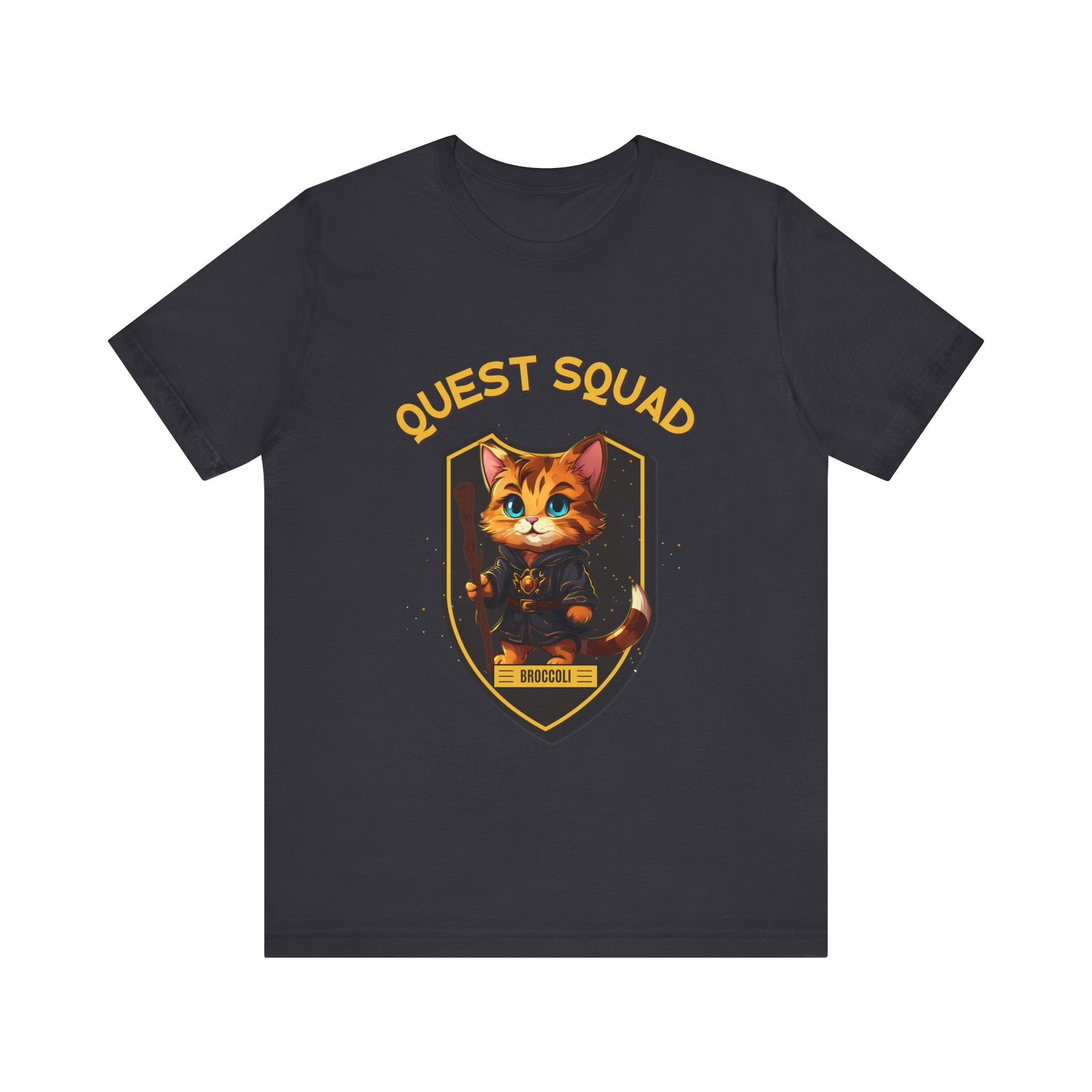 Quest Squad Broccoli Tee - Unisex Graphic T-Shirt, Cute Cat Shirt, Reader Gift, Fourth Wing Enthusiast Apparel, Fun Casual Wear - Image 13