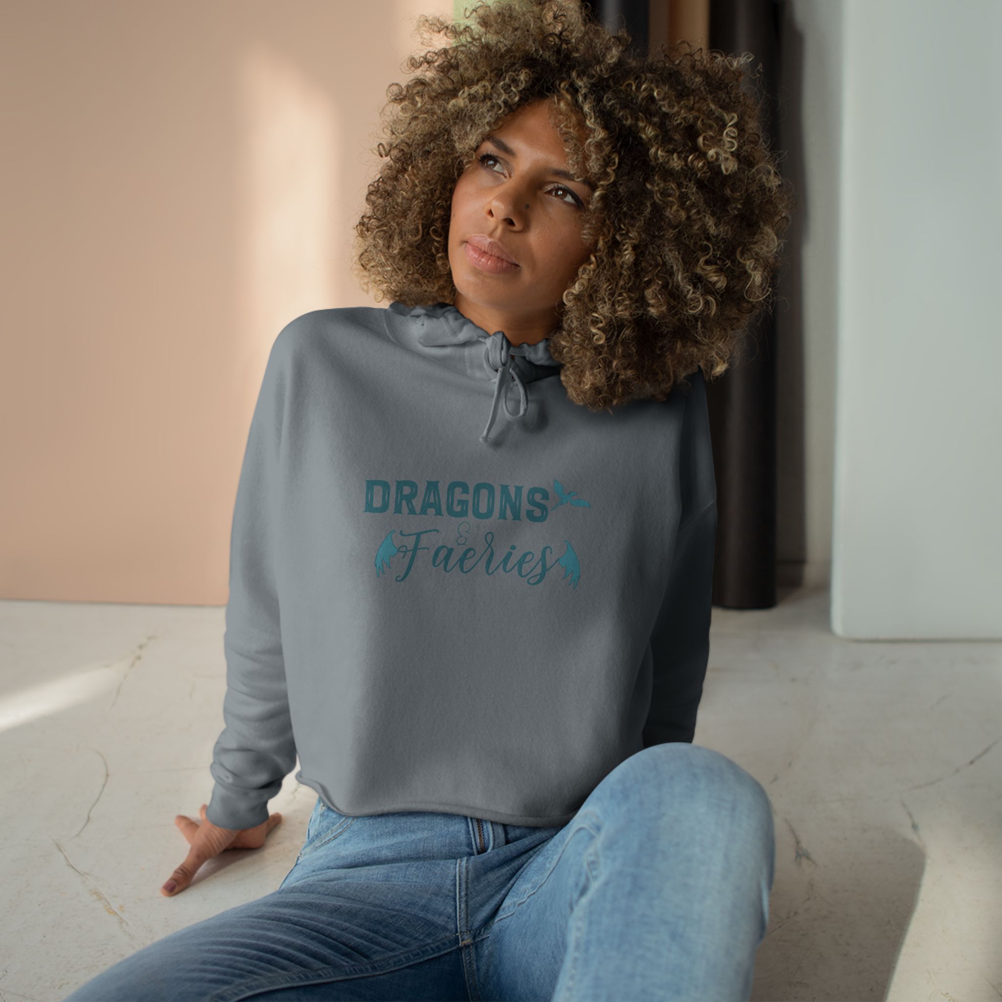 Dragons and Faeries Crop Hoodie - Image 9