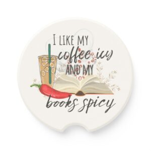 Icy and Spicy Romance Reader Soapstone Car Coaster