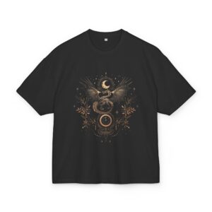 Mystical Dragon Box Tee, Unisex Heavy Cotton Shirt, Boho Style T-Shirt, Gift for Fantasy Lovers, Astrology Tee, Unique Graphic Tee