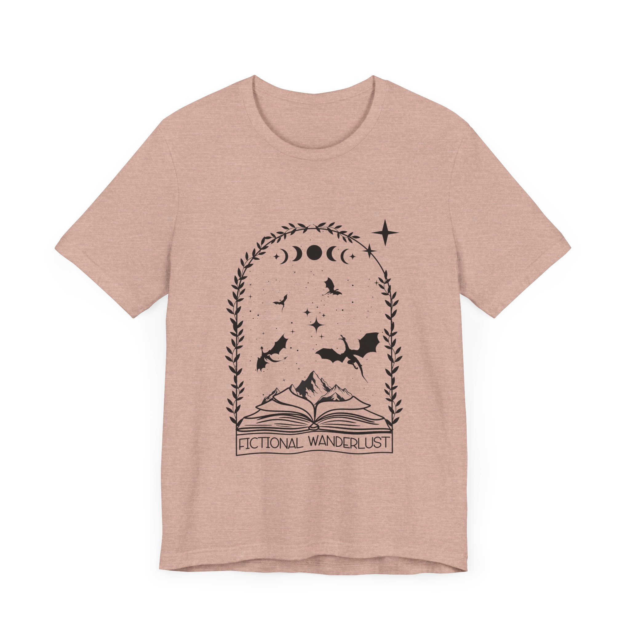 Fictional Wanderlust Romantasy Bookish Jersey T-Shirt - Image 3