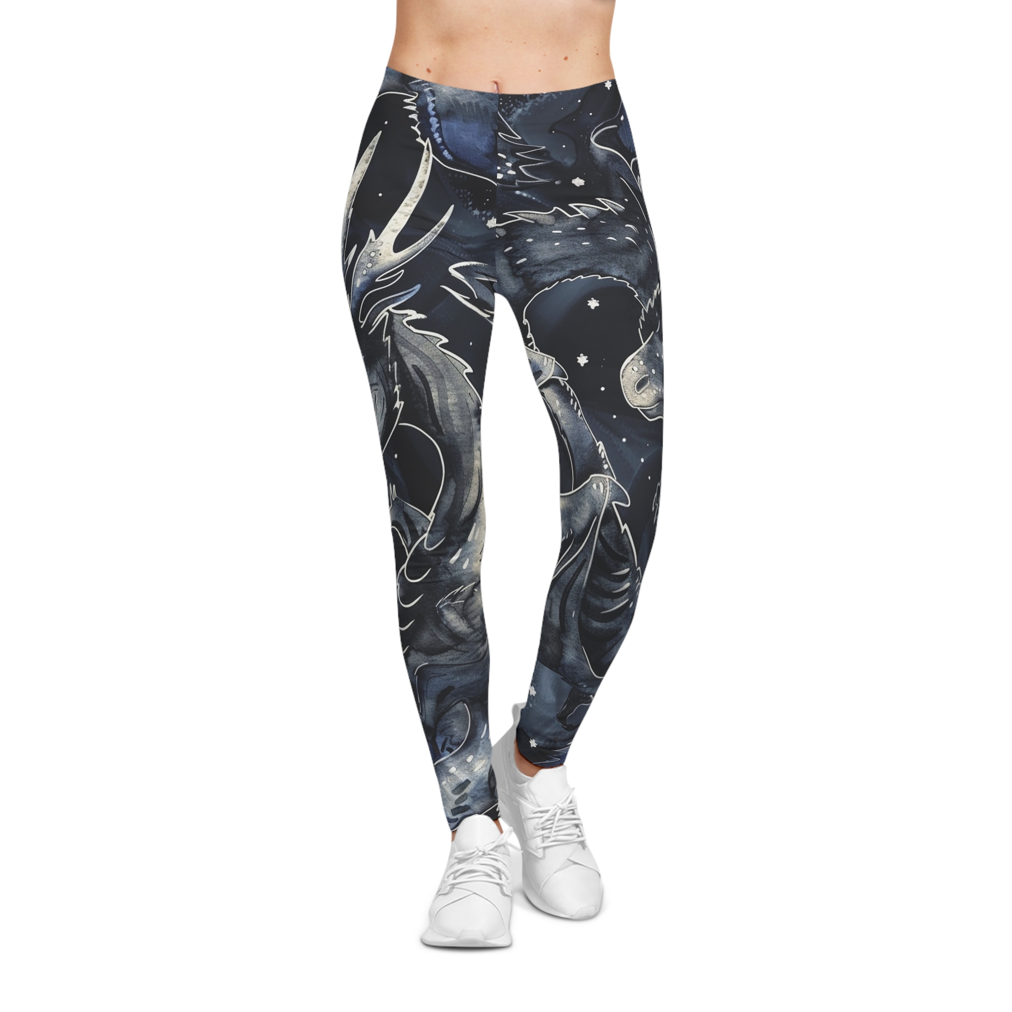 Bookish Dragon Leggings, Women's Casual Leggings, Fourth Wing & Romantasy Inspired, Bookish Workout Pants, Dragon Print Yoga Pants, Literary - Image 3
