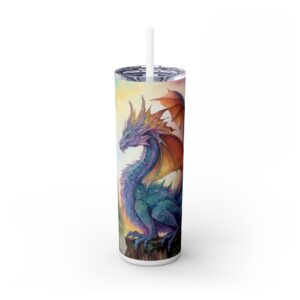 Dragon Skinny Tumbler, Bookish Romantasy, Drinkware, Fantasy Cup, Gift for Readers, 20 oz Tumbler