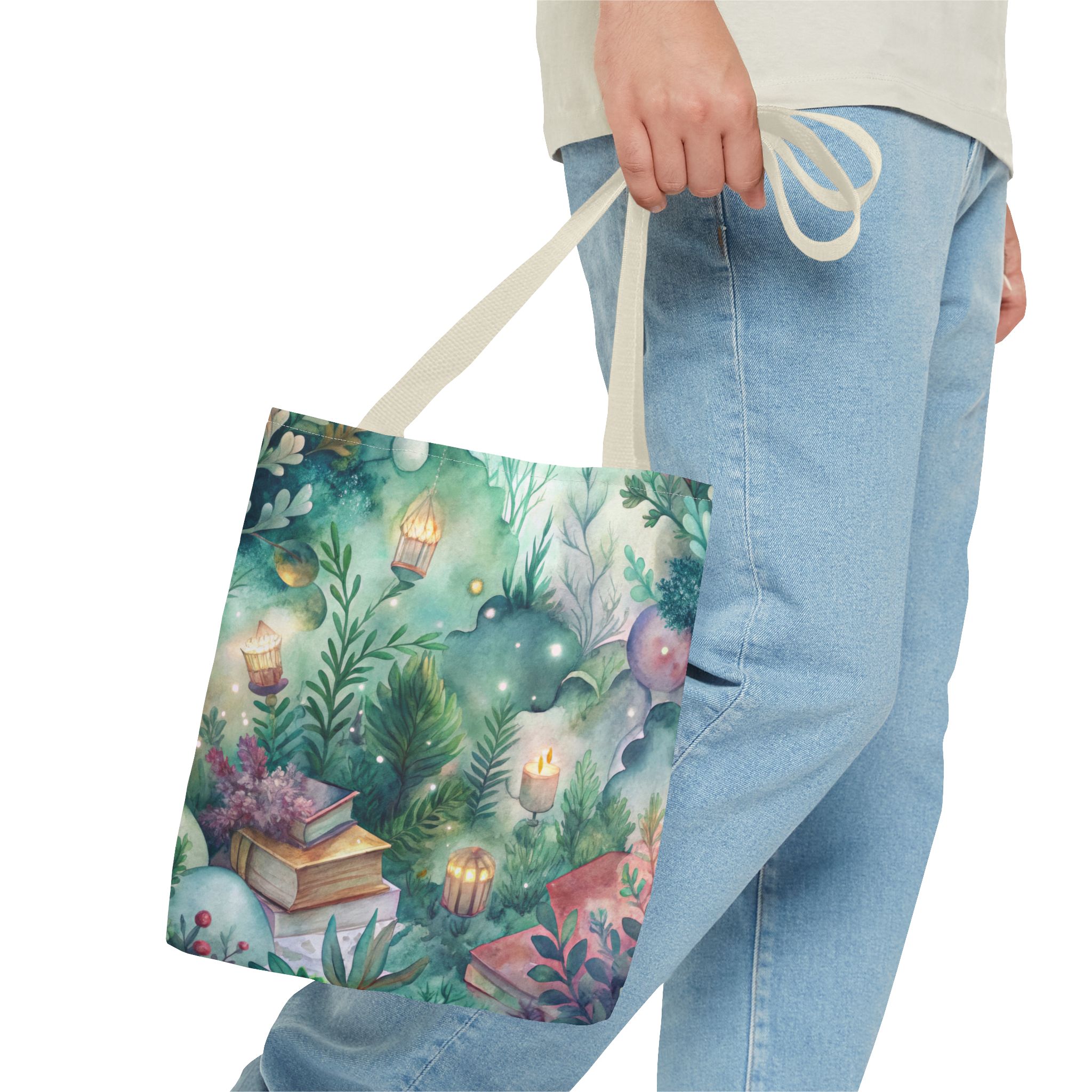 Bookish Tote Bag, Book Lover Bag, Fairy Garden, - Image 15