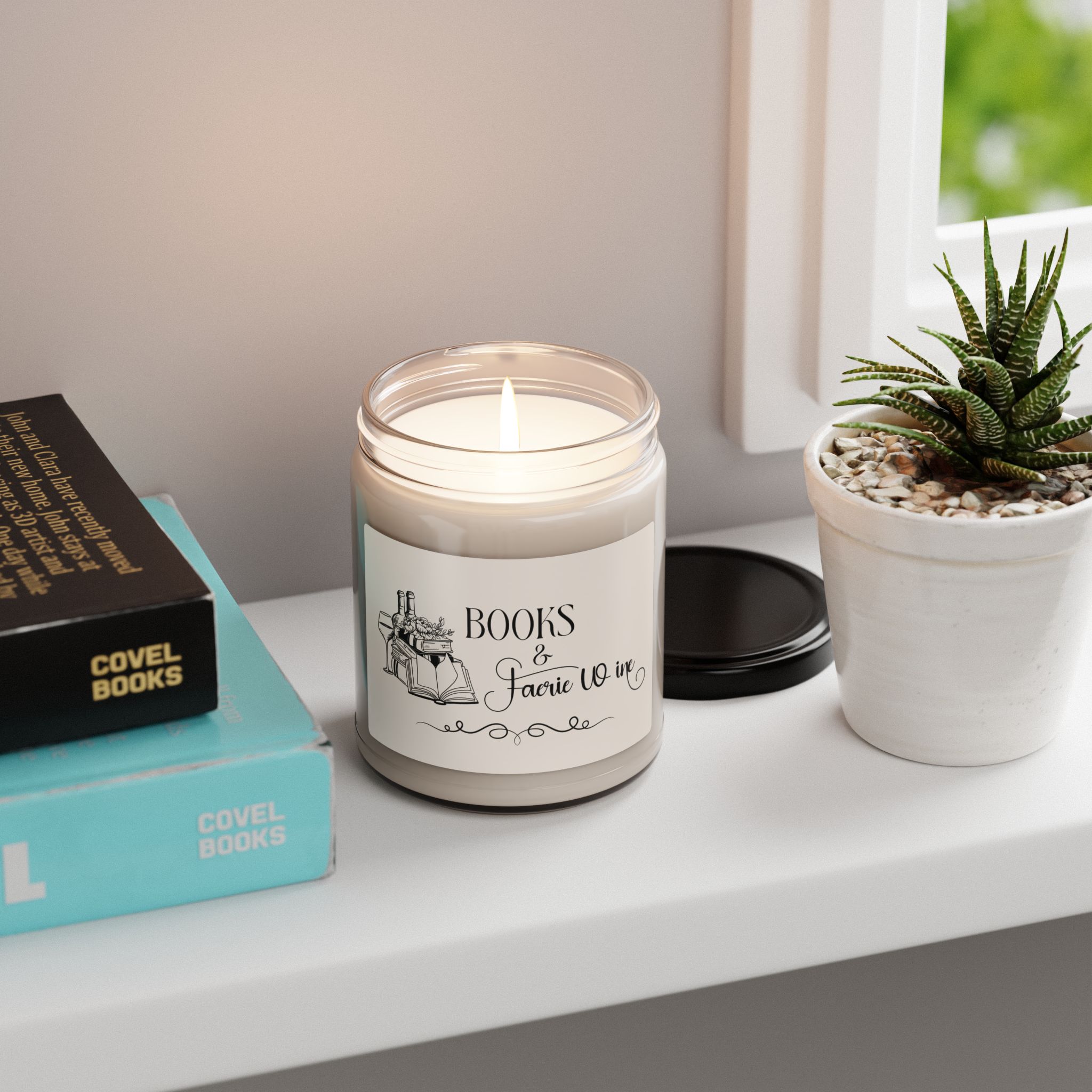 Scented Candle, Books and Faerie Wine, Romantasy, Fantasy, Romance Reader, Book Lover, Soy Candle, 9oz - Image 4
