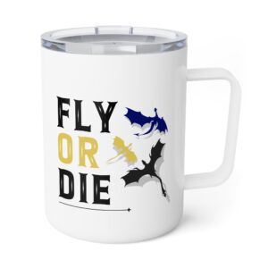 Fourth Wing Inspired Mug – Fly or Die Insulated Coffee Cup for Book Lovers